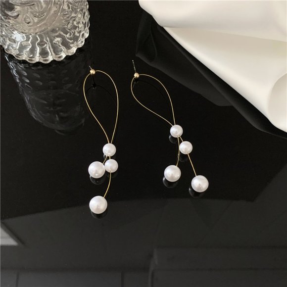 Myth X Dream Jewelry - 💙 Pearl Strings Earrings Sterling Silver